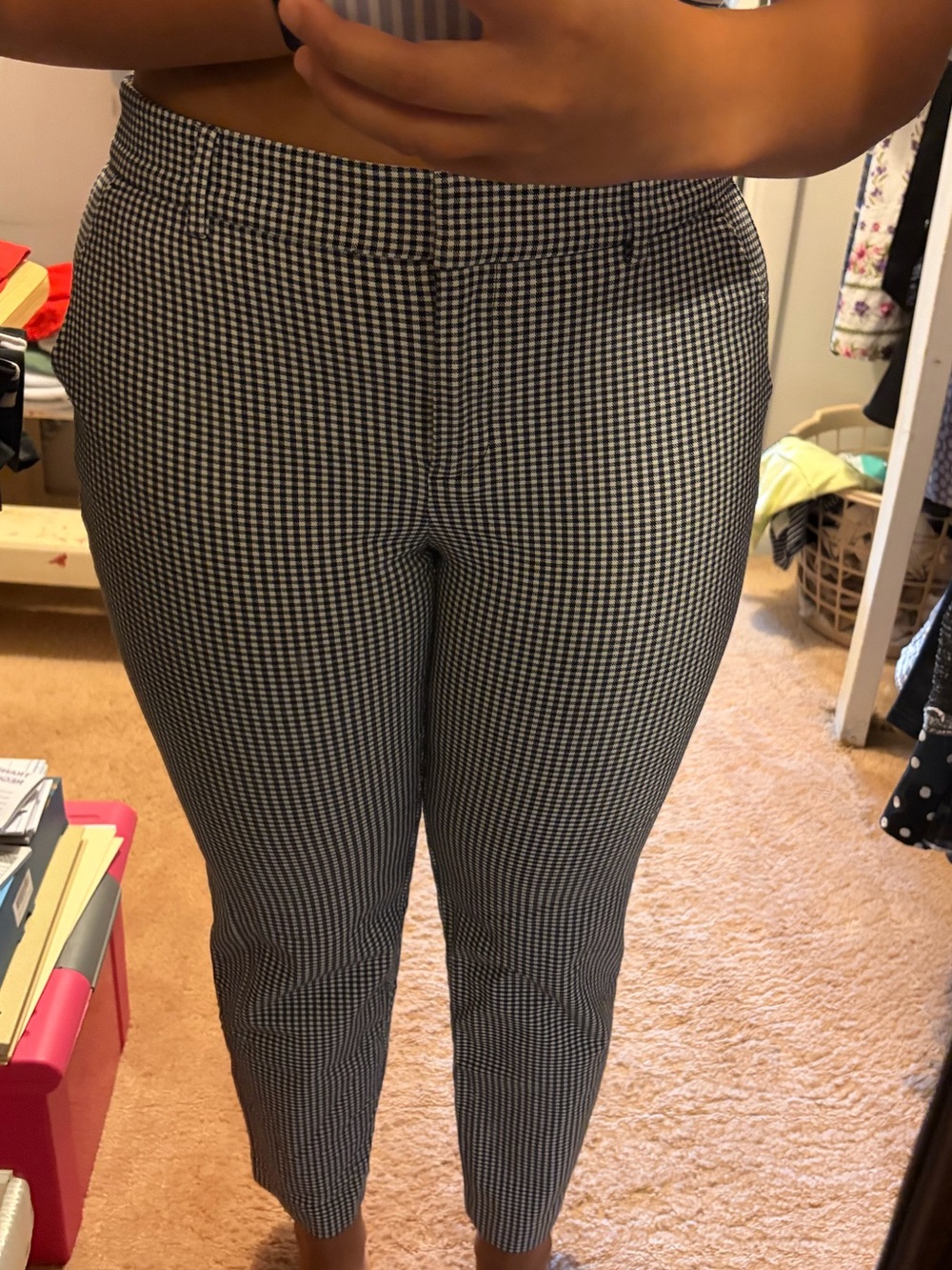 LOFT Black and White Slim Dress Pants